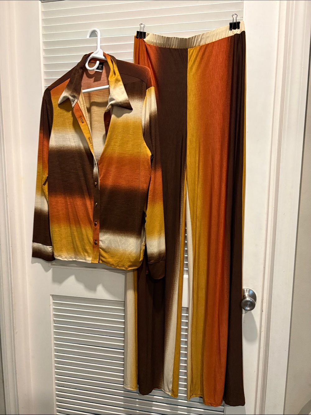 Striped Wide-Leg Pants in Autumn Stripe